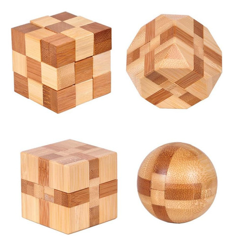 4 Pack Juegos De Rompecabezas De Madera Rompecabezas De Jugu