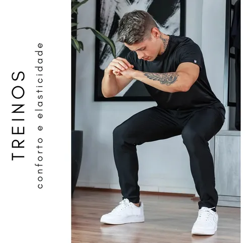 Calça slim fit 2025 masculina academia