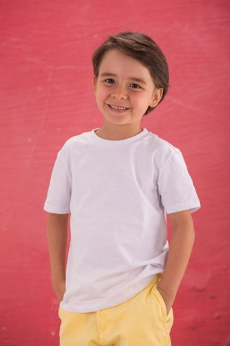 Camiseta Blanca Cuello Redondo Manga Corta Franela Algodón