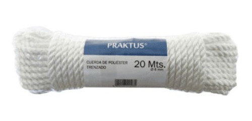 Cuerda De Polyester Blanco Trenzado 20mts 3mm Praktus