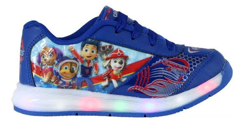 Tenis Niño Paw Patrol Luces Led Patrulla Canina Luz Moda