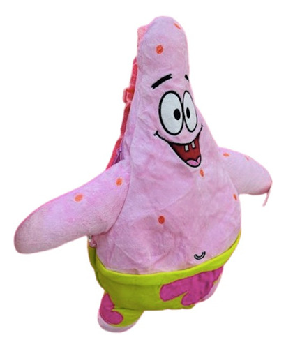 Morral Maleta De  Peluche Patricio De Bob Esponja 35 Cm