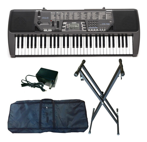 Combo Teclado Casio Ctx-700 + Soporte Funda Y Fuente