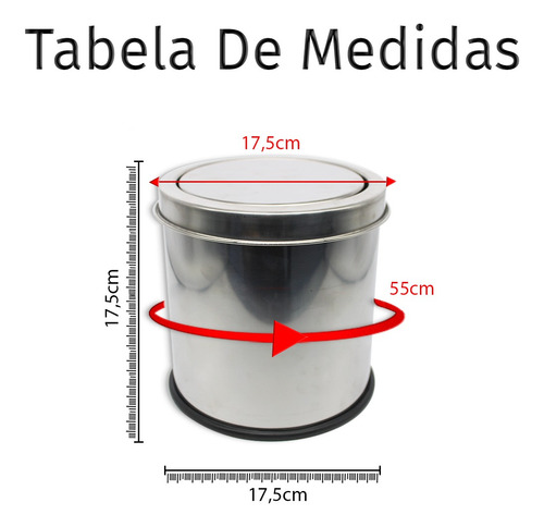 Imagem 7 de 8 de Escova Vaso Sanitário Silicone + Lixeira Inox Banheiro Pia