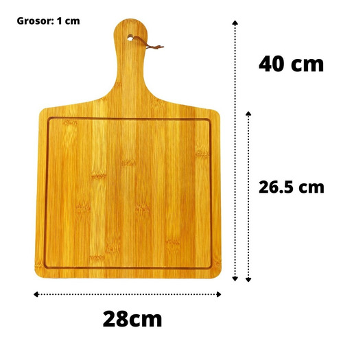 Imagen 2 de 8 de Tabla Rectangular De Madera Bambú Multiuso Cocina