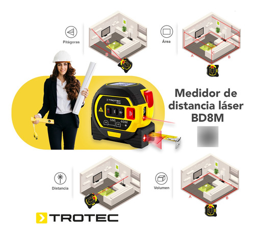 Kit 2pz Flexometro Medidor De Distancia Digital Con Laser