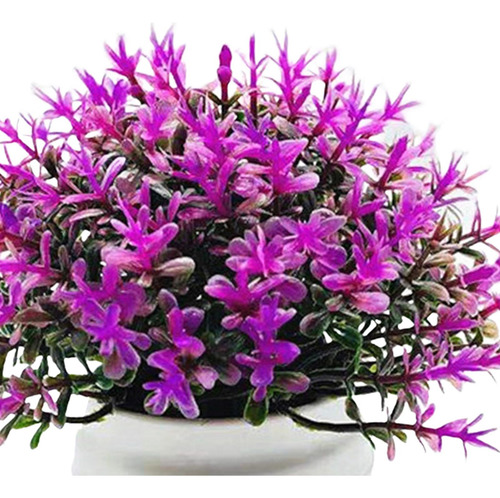 5 Adorno En Maceta De Flores Falsas, Decoración Rojo