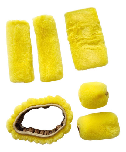 Funda For Volante Genérica De Felpa Suave De 6 Amarillo
