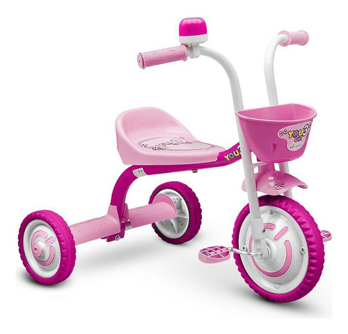 Triciclo Infantil De Alumínio Rosa Nathor You 3 Girl