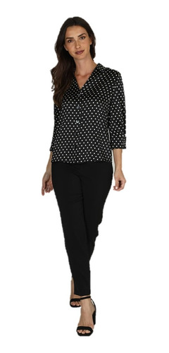 Blusa Negra Con Puntos Blancos Para Mujer, Foley`s