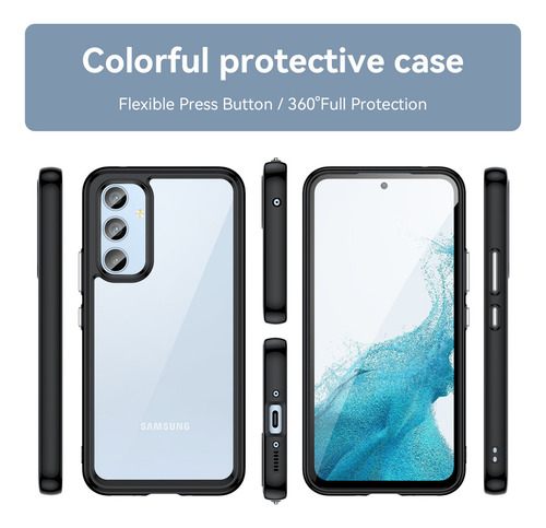 Funda Colorida De Tpu Para Teléfono Samsung Galaxy A06 A16 A36 A56 A55 A35 A25 A15 A05s A05 A14 A54 4g 5g, Funda A Prueba De Golpes