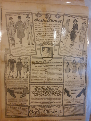 Publicidad Original Año 1921-e125960-gath&chaves - Moda