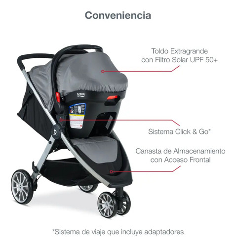 Coche Travel System Britax B-lively/ B-safe Gen2 Flexfit Fog