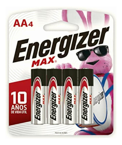 Energizer, Pila Max Alcalinas Aa, 4 Pilas Blanco/rojo