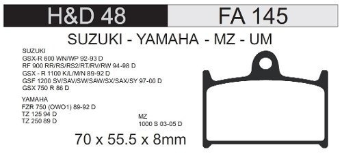 Pastilla Freno Fa 146 Ebc (hd56)