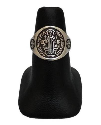 Anillo Unisex Plata Ley 925, Medalla Cruz De San Benito