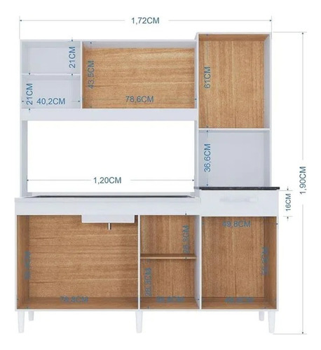 Mueble Cocina Compacta + Mesada + Pileta Acero Incluida LG