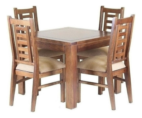 Comedor Rayenco 4 Sillas Canela Nogal / Muebles América