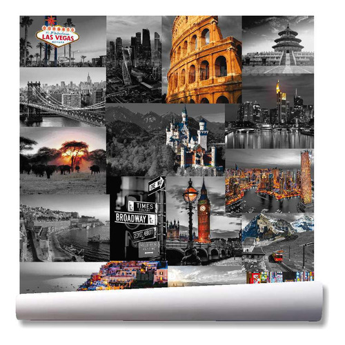 Papel De Parede Paris Roma Cidade Japão Kit 02 Rolos A276