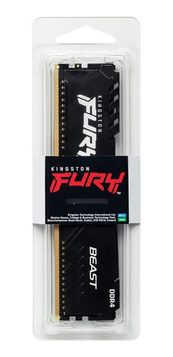 Memoria Ram Fury Beast Gamer Color Negro 16gb 1 Kingston Kf4 (Usado)
