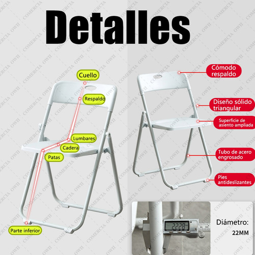 Pack 10 Pzs Silla Plegable Color Negro Jardin Eventos