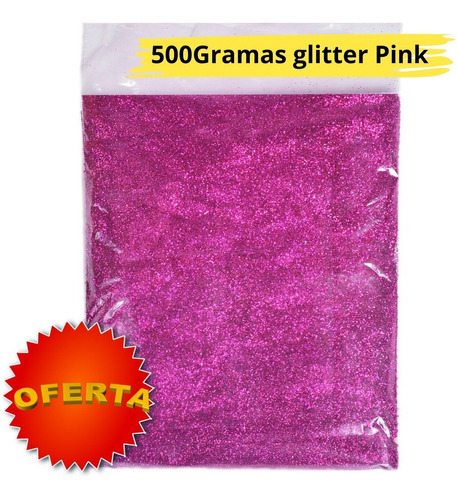 Glitter Em Pó 500 Gramas Dourado Escolar Cor Pink