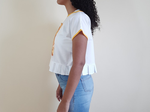 Imagem 3 de 4 de Blusa Cropped Feminina Tecido Hanna