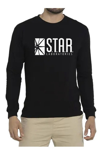 Polera De Algodon Manga Larga Hombre De Star Laboratories