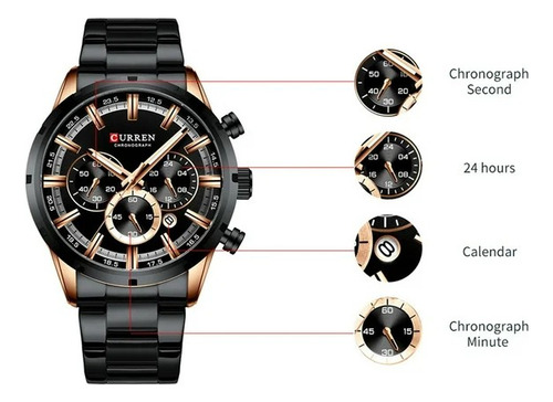 Reloj De Cuarzo Para Hombre 3atm Resistente Al Agua Curren
