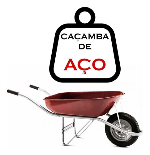 Carro De Mão 60 L Carrinho Caçamba De Aço Carriola Fischer