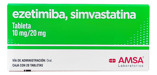 Ezetimiba Simvastatina Ezetimiba/ Simvastatina 10/20 Mg Caja C/28 Tabletas - Antibioticos De Mexico, S.a. De C.v. (amsa)