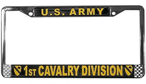 Us Army 1st Cavalry Division Matricula Marco Chrome Metal