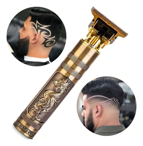 Maquina De Cortar Cabelo Acabamento Profissional Cor Dourado 110v/220v