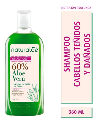 Naturaloe Shampoo Nutricion Profund Pelo Teñido Dañado 360ml