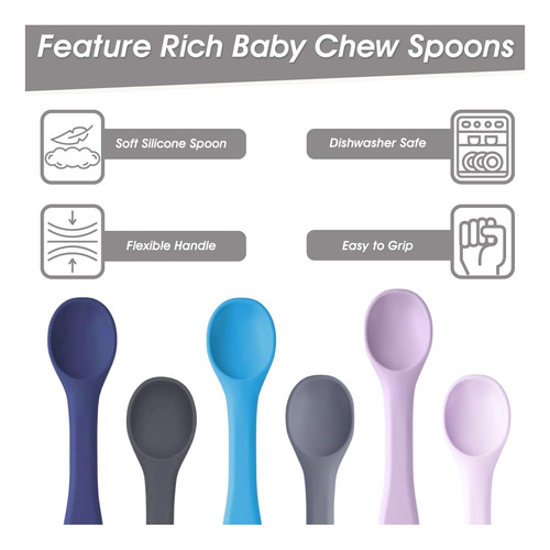Cucharas Para Bebés Cuchara De Alimentación De Silicona Para