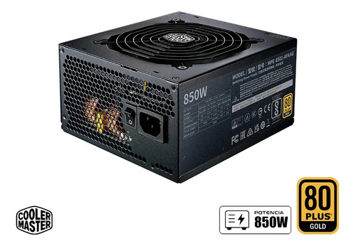Fuente Poder Cooler Master Mwe Gold 850 V2 80 Plus Modular