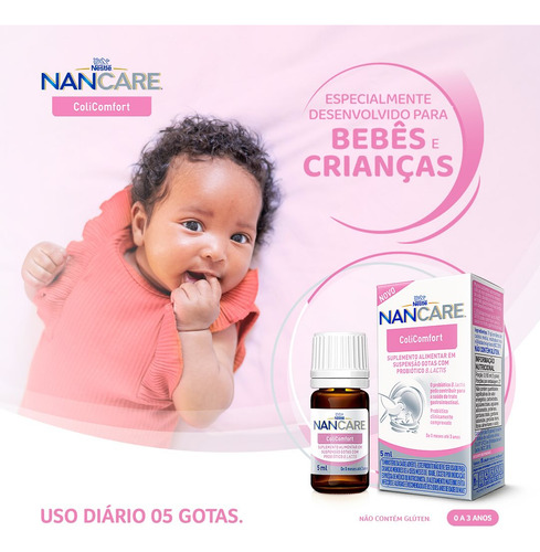 Nancare Coliconfort Probiotico Nestlé Para Bebê 0 A 3 Anos Sem Sabor