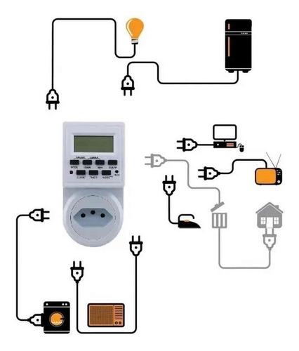 Timer Digital E Temporizador Tomada Bivolt 10a - 9 Programas