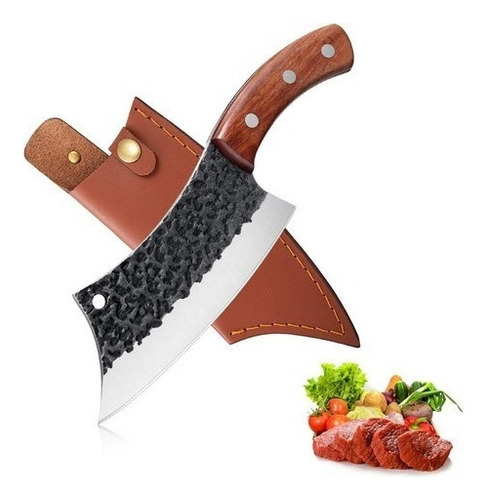 Cuchillo De Cocina Forjado A Mano De 6.3 Pulgadas Con Fund