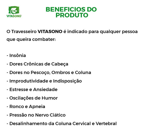 Travesseiro Vita Sleep Terapêutico Cervical Ergonômico