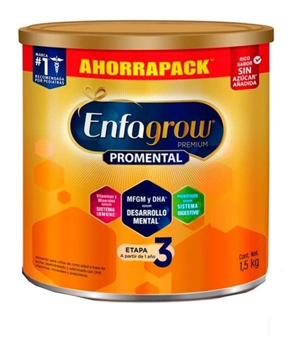Imagen 1 de 1 de Leche de fórmula en polvo Mead Johnson Enfagrow Premium 3 sabor natural  en lata de 1.5kg - 12 meses 3 años