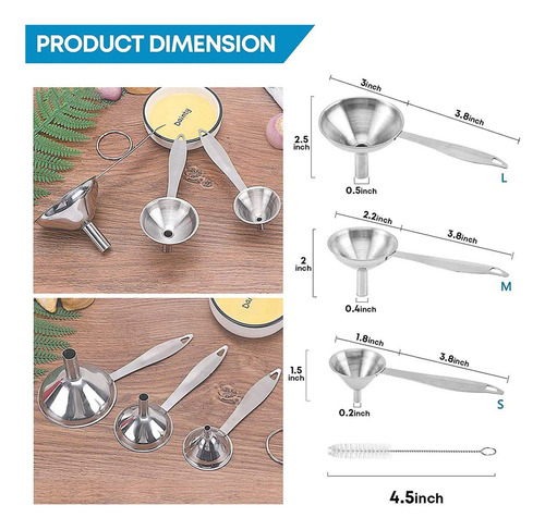 Embudo De Cocina Pequeño Para Llenar Botellas Mini Embu