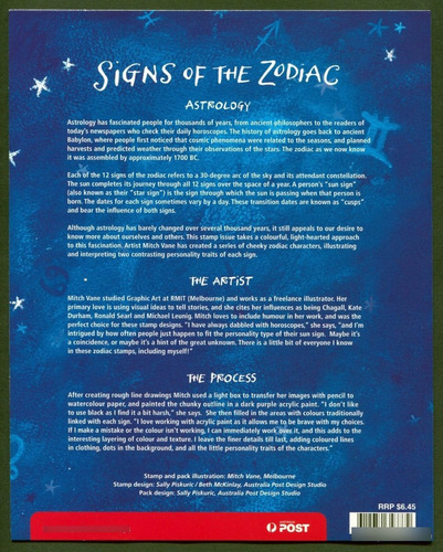 Imagen 4 de 4 de Estampillas Australia 2007 - Signos Del Zodiaco / En Pack