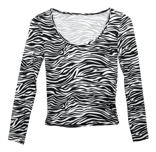 Remera Zebra Manga Larga