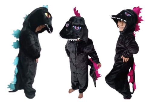 Pijama Infantil De Personajes Godzilla (detalles En Rosa)