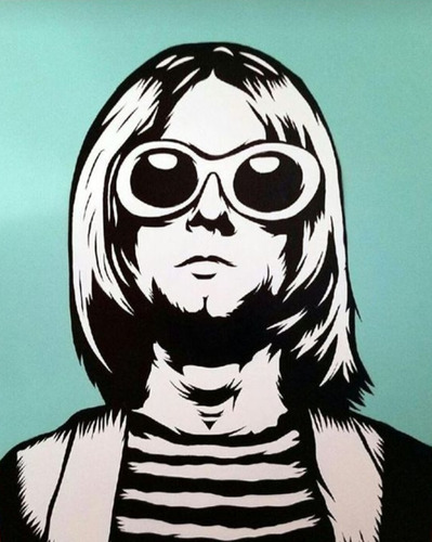 Kurt Cobain Cuadro Decorativo Pintado A Mano ! 