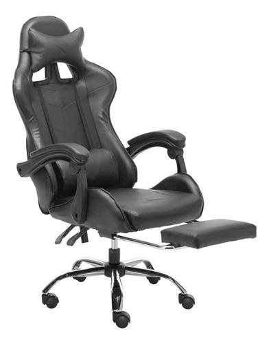 Silla Gamer Lumax Modelo Rom Con Apoyapies - Negro