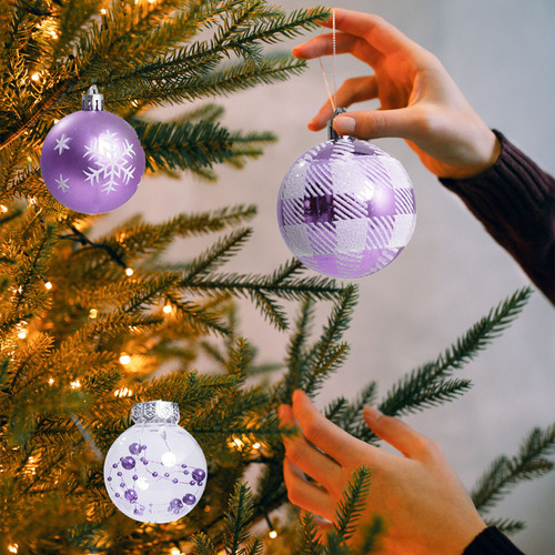 Adorno Navideño Con Forma De Bolas Pintadas En Forma De Plás