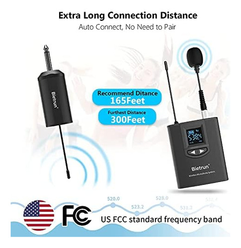 Uhf - Sistema De Micrófono De Solapa Inalámbrico Lavalier, M