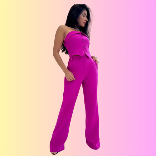 Conjunto Top Tomara Que Caia E Calça Pantalona Lançamento